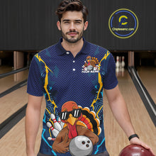 Load image into Gallery viewer, Custom Funny Turkey Bowling Team Shirts For Men, Thanksgiving Bowling Uniform Bowler Outfit IPHW7872