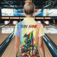 Load image into Gallery viewer, Custom Colorful Rainbow Colors Dragon Bowling Team Shirts, Dragon Bowling League Shirt IPHW10233