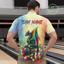 Load image into Gallery viewer, Custom Colorful Rainbow Colors Dragon Bowling Team Shirts, Dragon Bowling League Shirt IPHW10233