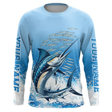 Load image into Gallery viewer, Marlin Fishing Custom Long Sleeve Performance Fishing Shirts, Marlin Saltwater Fishing Shirt IPHW7073