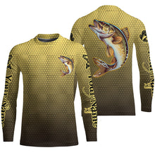 Load image into Gallery viewer, Personalized Walleye Fishing Jerseys, Walleye Tournament Fishing Shirts IPHW5718
