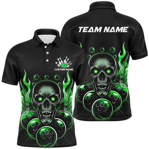 Personalized Multi-Color Skull Bowling Shirts For Men And Women, Flame Ball Bowling Tournament Team Jerseys IPHW6580