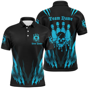 Custom Multi-Color Bowling Skull Tattoo Shirt For Bowling Team, Bowling League Bowlers Outfits IPHW6583