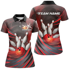 Load image into Gallery viewer, Red Flame Custom Bowling Shirts For Women, Fire Bowling Team Uniform Bowling Tournament IPHW7678