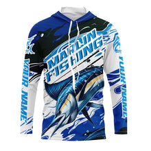 Load image into Gallery viewer, Custom Marlin Fishing Blue Camo Long Sleeve Shirts, Marlin Saltwater Fishing Jerseys IPHW6327