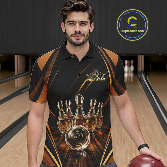 Custom Wine Bowling Men Polo Shirts, Wine Lovers Bowling Team Jersey IPHW11827