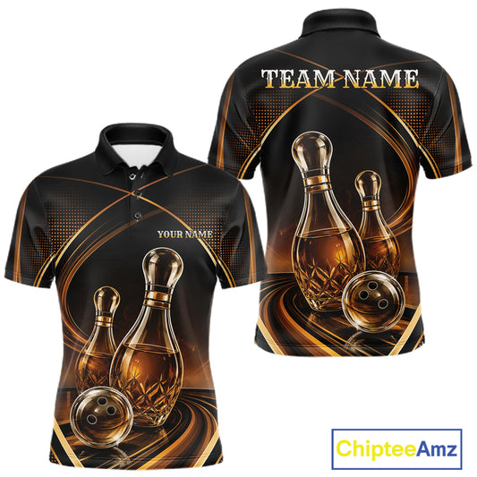Custom Wine Bowling Men Polo Shirts, Wine Lovers Bowling Team Jersey IPHW11828