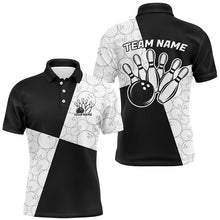 Load image into Gallery viewer, Black And White Custom Retro Bowling Shirts For Men, Classic Bowling Team Shirt Bowlers Outfit IPHW7371