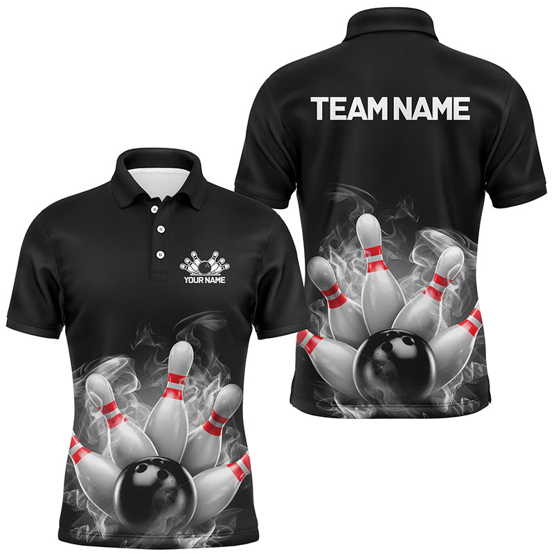 Custom Smoke Bowling Shirts For Men, Bowling Uniform Team Bowling Jerseys IPHW7373