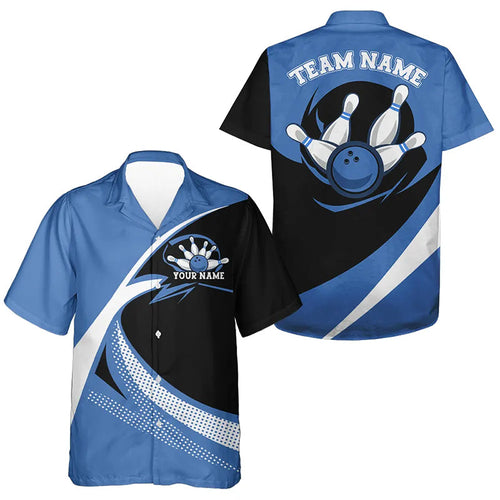 Custom Bowling Uniforms Blue Bowling Shirts For Kid, Classic Retro Bowling Team Shirt IPHW7396