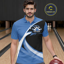Load image into Gallery viewer, Custom Bowling Uniforms Blue Bowling Shirts For Men, Classic Retro Bowling Team Shirt IPHW7396