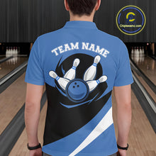 Load image into Gallery viewer, Custom Bowling Uniforms Blue Bowling Shirts For Men, Classic Retro Bowling Team Shirt IPHW7396