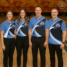 Load image into Gallery viewer, Custom Bowling Uniforms Blue Bowling Shirts For Men, Classic Retro Bowling Team Shirt IPHW7396