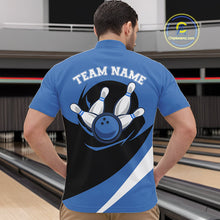 Load image into Gallery viewer, Custom Bowling Uniforms Blue Bowling Shirts For Men, Classic Retro Bowling Team Shirt IPHW7396