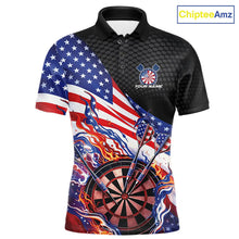 Load image into Gallery viewer, Custom Patriotic Dart Multi Styles Shirts For Men, Women And Kids, US Flag Flame Dartboard Dart Team Jerseys IPHW10407