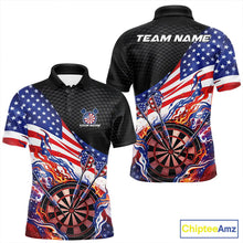 Load image into Gallery viewer, Custom Patriotic Dart Multi Styles Shirts For Men, Women And Kids, US Flag Flame Dartboard Dart Team Jerseys IPHW10407