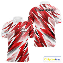 Load image into Gallery viewer, Custom Red Bowling Team Men Polo Shirts, Bowling League Shirt Bowler Jerseys IPHW11423