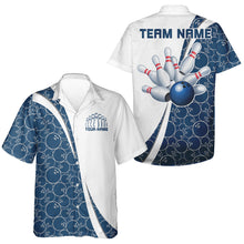 Load image into Gallery viewer, Black And Navy Blue Custom Retro Bowling Shirts For Men And Women, Classic Vintage Bowling Team Shirt IPHW7413
