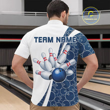 Load image into Gallery viewer, Black And Navy Blue Custom Retro Bowling Shirts For Men, Classic Vintage Bowling Team Shirt IPHW7413