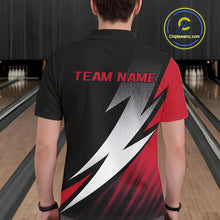 Load image into Gallery viewer, Black And Red Custom Bowling Jerseys, Bowling Team Shirts For Men Bowling Tournament Outfits IPHW7706