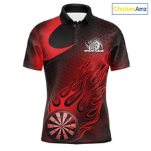 Load image into Gallery viewer, Custom Black And Red Flame Dartboard Darts Team Shirts, Dart Tournament Outfits Dart Jerseys For Players IPHW10410