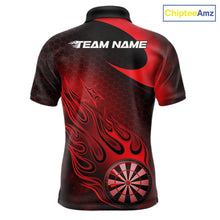 Load image into Gallery viewer, Custom Black And Red Flame Dartboard Darts Team Shirts, Dart Tournament Outfits Dart Jerseys For Players IPHW10410