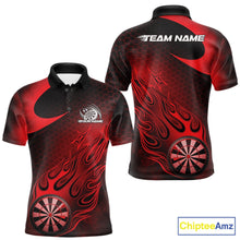 Load image into Gallery viewer, Custom Black And Red Flame Dartboard Darts Team Shirts, Dart Tournament Outfits Dart Jerseys For Players IPHW10410