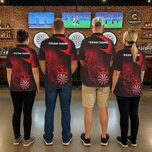 Load image into Gallery viewer, Custom Black And Red Flame Dartboard Darts Team Shirts, Dart Tournament Outfits Dart Jerseys For Players IPHW10410