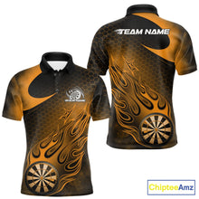 Load image into Gallery viewer, Custom Black And Yellow Flame Dartboard Darts Team Shirts, Dart Tournament Outfits Dart Jerseys For Players IPHW10413