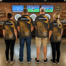 Load image into Gallery viewer, Custom Black And Yellow Flame Dartboard Darts Team Shirts, Dart Tournament Outfits Dart Jerseys For Players IPHW10413