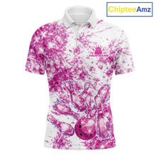 Load image into Gallery viewer, Custom Sparkling Pink Ice Cystal Bowling Shirts For Men, Women And Kid, Team Tournament Outfits Multi Styles IPHW10419