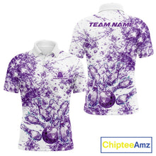 Load image into Gallery viewer, Custom Sparkling Purple Ice Cystal Bowling Shirts For Men, Women And Kid, Team Tournament Outfits Multi Styles IPHW10421