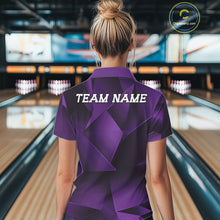 Load image into Gallery viewer, Custom Purple Fragmental Pattern Background Women Bowling Team Quarter-Zip Shirt IPHW11438