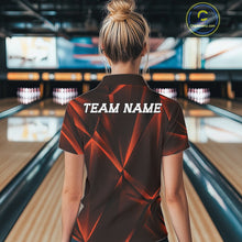 Load image into Gallery viewer, Custom Orange Fragmental Pattern Background Women Bowling Team Polo Shirt Jerseys IPHW11441
