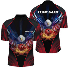 Load image into Gallery viewer, Custom Eagle Bowling Shirt Patriotic Polo Bowling Jersey For Men US Bowling | Red IPHW7108
