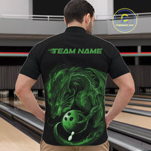 Load image into Gallery viewer, Custom Black And Green Dragon Bowling Shirts, Bowling League Shirt Dragon Men Jersey IPHW10705