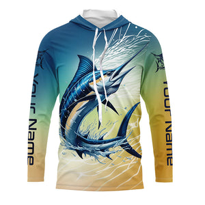 Personalized Marlin Fishing Long Sleeve Performance Shirts, Marlin Fishing Saltwater Jerseys IPHW6377