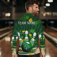 Load image into Gallery viewer, Custom Green St Patrick'S Day Bowling Long Sleeve Polo Shirts For Men, Celtic Team Bowling Outfits IPHW8375