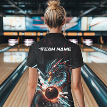 Load image into Gallery viewer, Custom Dragon Bowling Team Womens Quarter-Zip Shirts, Dragon Bowling League Shirt IPHW8559
