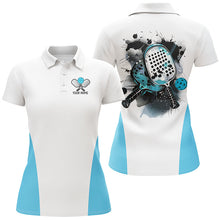Load image into Gallery viewer, Custom Watercolor Pickleball Polo Shirts, women's Pickleball Outfits | Blue IPHW6933