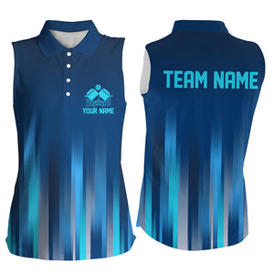 Custom Blue Pickleball Shirts For Women, Pickleball Team Shirt With Name Pickleball Jerseys IPHW7446