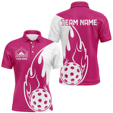 Load image into Gallery viewer, Custom Pink Flame Pickleball Shirts For Men, Pickleball Team Uniform Men'S Outfit IPHW7451