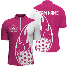Load image into Gallery viewer, Custom Pink Flame Pickleball Shirts For Men, Pickleball Team Uniform Men'S Outfit IPHW7451
