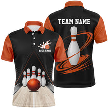 Load image into Gallery viewer, Classic Black And Orange Custom Bowling Shirts For Men, Bowling Lane Vintage Bowling Team Shirt IPHW7720