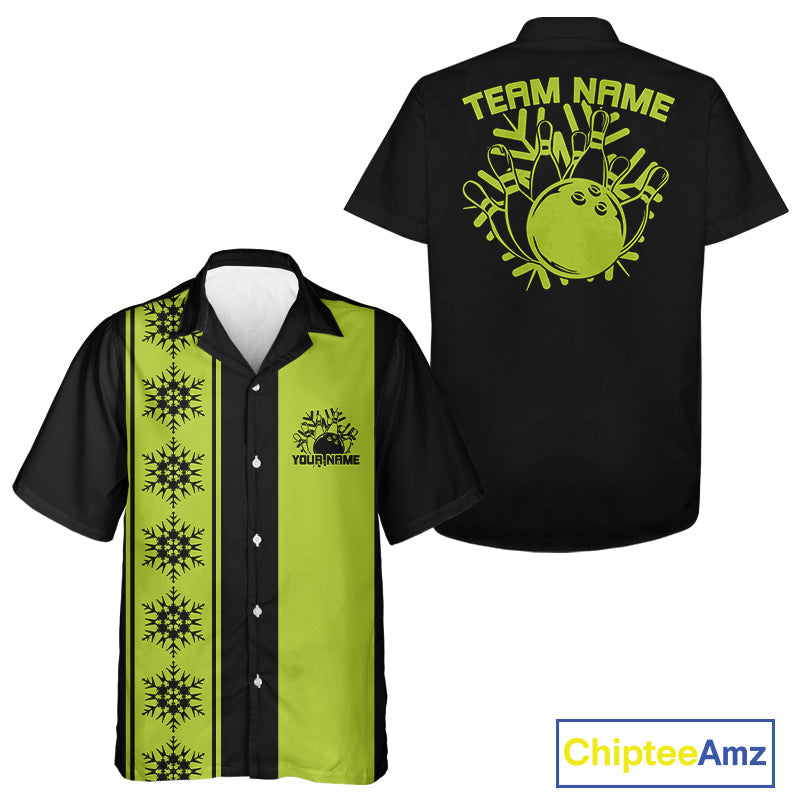 Custom Retro 50S Christmas Bowling Button Up Shirts, Vintage Xmas Bowling Shirt IPHW10105