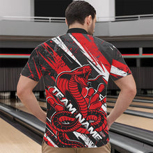 Load image into Gallery viewer, Custom Black And Red Cobra Snake Bowling Jerseys, Bowling Team Quarter-Zip Shirts For Men IPHW8580