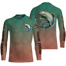 Load image into Gallery viewer, Rainbow Trout Fishing Custom Long Sleeve Tournament Fishing Shirts, Trout Fisherman Fishing Jerseys IPHW6416