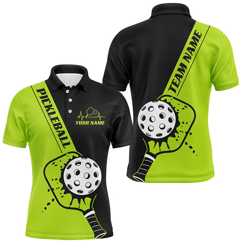 Black And Green Custom Pickleball Team Shirts For Men, Pickleball Jersey Men'S Pickleball Outfit IPHW7458