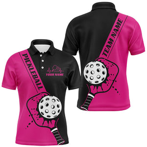 Black And Pink Custom Pickleball Team Shirts For Men, Pickleball Jersey Men'S Pickleball Outfit IPHW7459