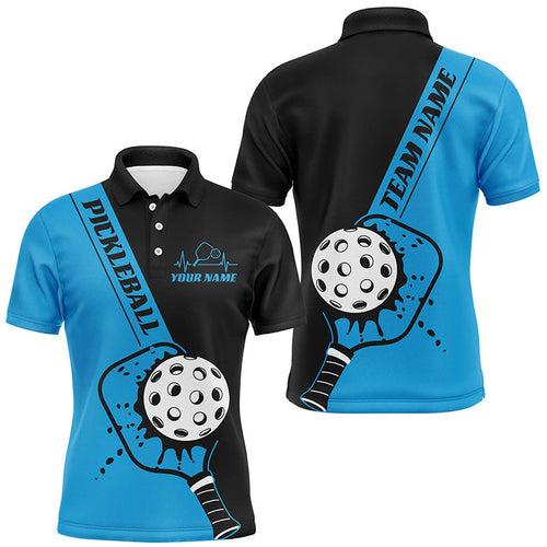 Black And Blue Custom Pickleball Team Shirts For Men, Pickleball Jersey Men'S Pickleball Outfit IPHW7460